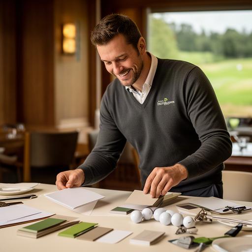 Event-Spezialist Martin bei der Vorbereitung eines Golfturniers im Clubhaus