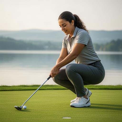 PGA-Golflehrerin Samira auf dem Putting Green am Zürichsee